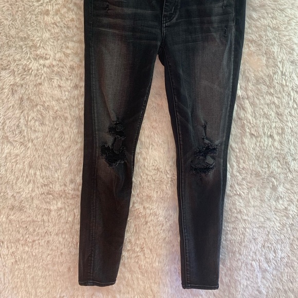 American Eagle Size 8 Mid Rise Black Denim - Picture 2 of 7